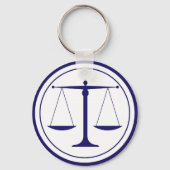 Blue Scales of Justice Silhouette Sleutelhanger (Voorkant)