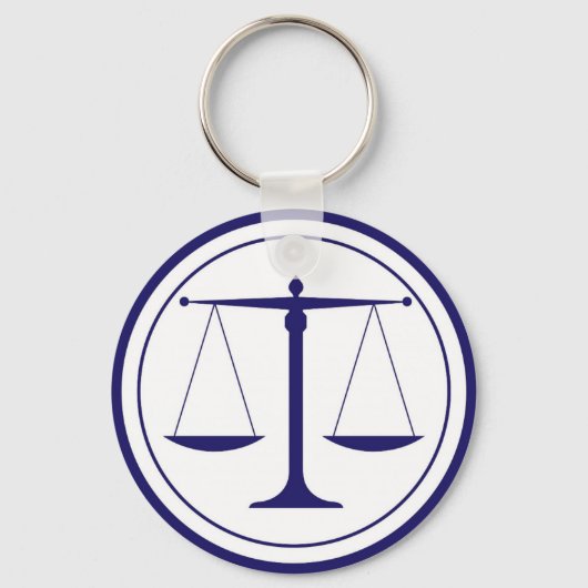 Blue Scales of Justice Silhouette Sleutelhanger (Voorkant)