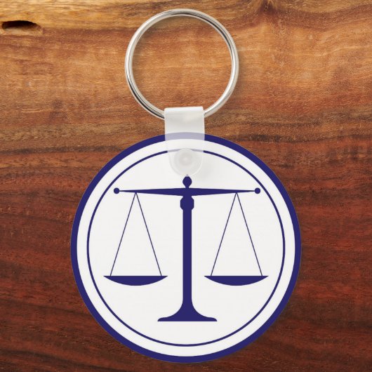 Blue Scales of Justice Silhouette Sleutelhanger (Voorkant)