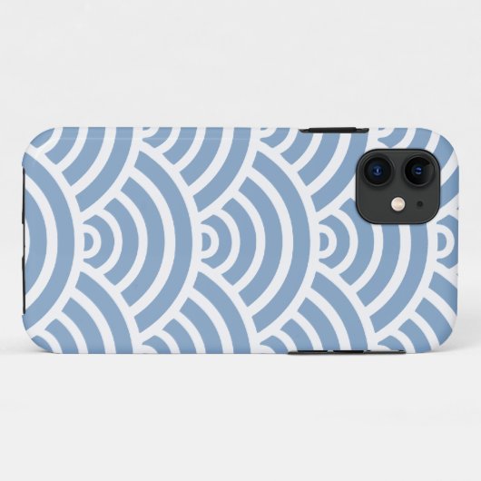 Blue Scallop Pattern Case-Mate iPhone Case (Achterkant (horizontaal))
