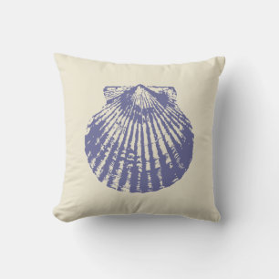 Blue Scallop Shell Kussen