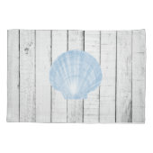 Blue Scallop Shell Pillow Hoesje Kussensloop (Achterkant)