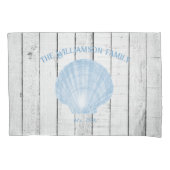 Blue  Scallop Shell Pillow Hoesje Kussensloop (Voorkant)