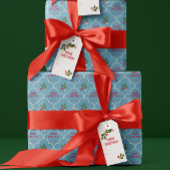 Blue Scallop Tegel Christmas Springs Custom Cadeaupapier