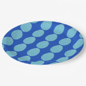 Blue Scalloped Easter Eggs Papieren Bordje (Gekanteld)