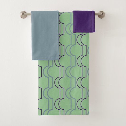 Blue Scallops Bath Towel Set Bad Handdoek (Insitu)