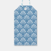 Blue Scallops Patroon Cadeaulabel (Voorkant)