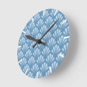 Blue Scallops Patroon Ronde Klok (Hoek)