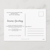 Blue Scandinavian Nordic Winter Reindeer Business Feestdagenkaart (Achterkant)