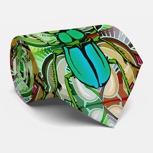 BLUE SCARAB ONTWERP STROPDAS (Opgerold)