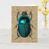 Blue Scarab-Wenskaart Kaart (Gele Bloem)