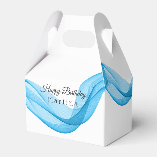 Blue Scarf Birthday of Wedding Favor Box Bedankdoosjes (Voorkant Zijde)