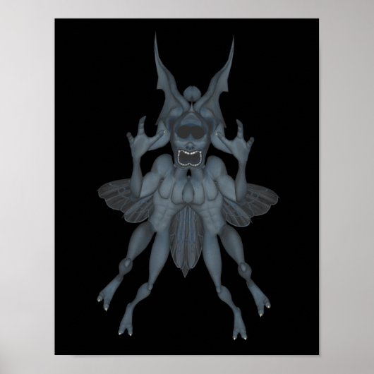 Blue Scary Goblin Halloween Poster (Voorkant)