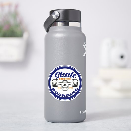 Blue Schaats boarding 4-inch Kiss Cut Vinyl Sticke Sticker (HydroFlask)