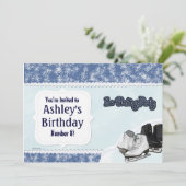 Blue Schaats Party Kaart (Staand voorkant)