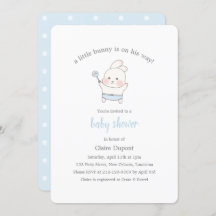 Blue Schattige Bunny Waterverf Simple Boy Baby sho