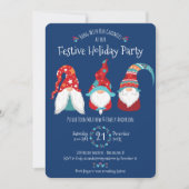 Blue Schattige Gnomes kerstfeest Kaart (Voorkant)