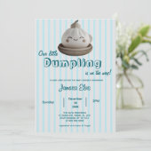 Blue Schattige Little Dumpling Baby shower Invitat Kaart (Staand voorkant)
