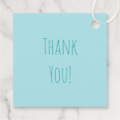 Blue Schattige Monkey Baby Boy Aankondiging 2 Bedankjes Labels (Achterkant)