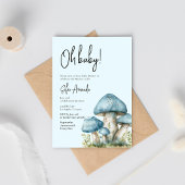 Blue Schattige Mushroom Baby shower Kaart