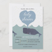 Blue Schattige Whale Baby shower Invitation (Voorkant)