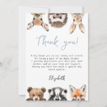 Blue Schattige Woodland Forest Animals Baby shower