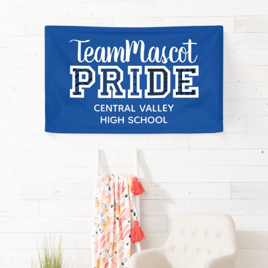 Blue School Pride Mascot Name Banner (Insitu)