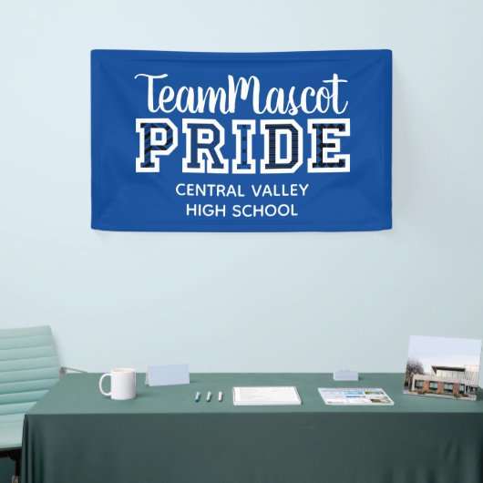 Blue School Pride Mascot Name Banner (Beurs)