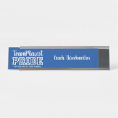 Blue School Pride Mascot Name Desk Name Bord Bureau Naambordje (Voorkant)