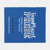 Blue School Pride Mascot Name Fleece Blanket (Voorkant (Horizontaal))