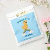 Blue School Valentijnsdag dinosaurus t-rex regenbo Bedankzakje (Gezegeld)