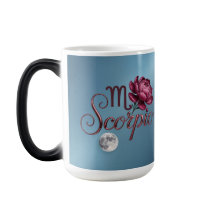 Blue Scorpio Glyph Moon Peony Morphing Mug