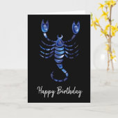 Blue Scorpio Sign Birthday Kaart (Gele Bloem)