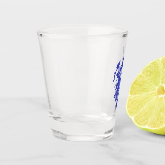 Blue Scotland Silhouette Word Art Shot Glas (Links)