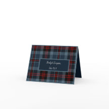 Blue Scottish Country bruiloft gast zitkaart