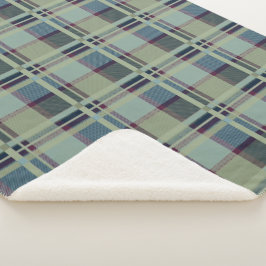Blue Scottish Lady Tartan Pattern Sherpa Deken