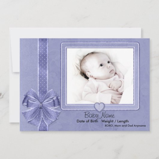 Blue Scrap Baby Aankondiging (Voorkant)