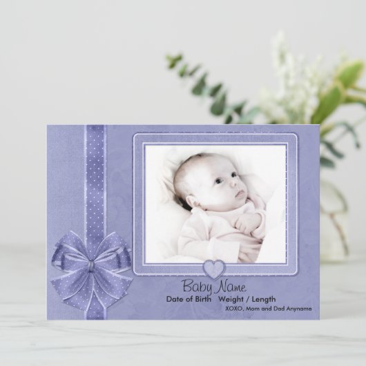 Blue Scrap Baby Aankondiging (Staand voorkant)