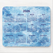 Blue Scratched Ice 2026 Calendar Muismat (Voorkant)