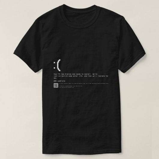 Blue Screen Error Retro T-Shirt (Design voorkant)