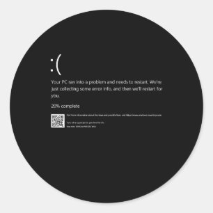 Blue Screen of Death It Geek Halloween Party DIY C Ronde Sticker