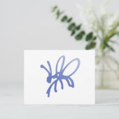 Blue Scribble Bug Briefkaart (Staand voorkant)