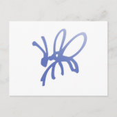 Blue Scribble Bug Briefkaart (Voorkant)