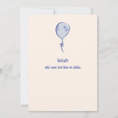 Blue Scribble Hand getekend 30ste verjaardagsfeest Kaart (Achterkant)