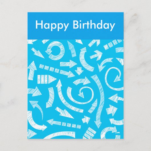 Blue Scribled Arrows-Briefkaart Briefkaart (Voorkant)