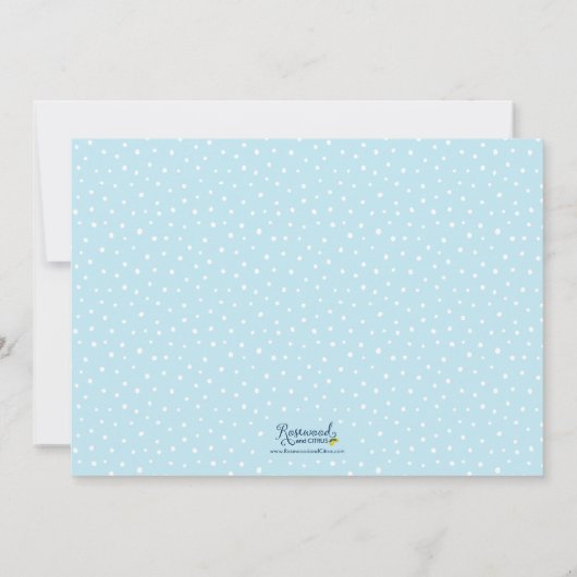 Blue Script & Pastel Blue Het is een tweeling Baby Kaart (Achterkant)