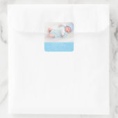 Blue Script Sweet Modern Boy Geboortefoto Vierkante Sticker (Tas)