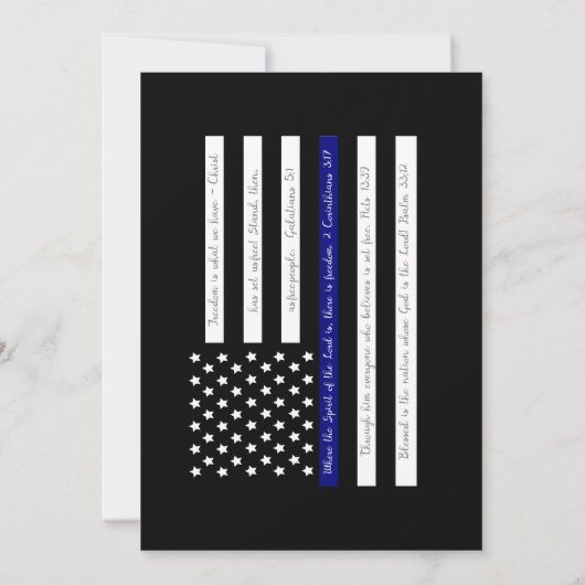 Blue Scripture Flag Retirement Party Kaart (Achterkant)