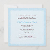 Blue Scroll Boy Christening Uitnodiging (Achterkant)