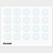 Blue Scroll Cross Address Label/Favor Sticker (Vel)